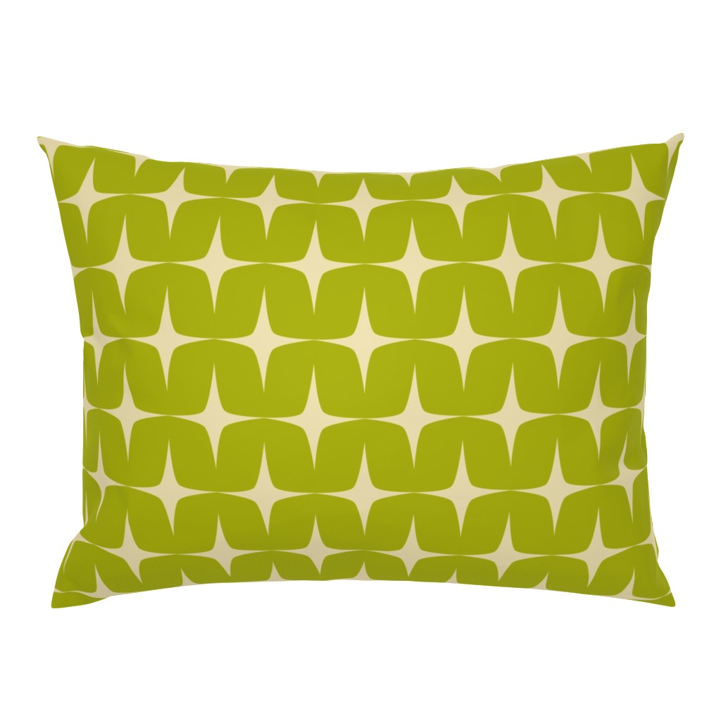 70S Star Avocado Beige - Retro Vintage Mid Century Modern Design