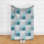 6 inch squared whale patchwork blue