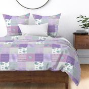 6 inch squared whale patchwork purple