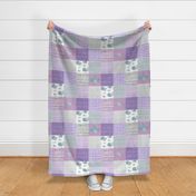 6 inch squared whale patchwork purple