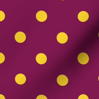 Plum With Yellow Polka Dots - Large (Fall Rainbow Collection)