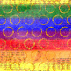 Circle Pride Flag - Gay Rainbow Pride Flag colors superimposed with bubble-like circles - 235dpi (63% of full scale)