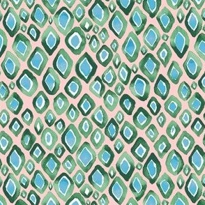 Watercolor Diamond Ombre Geo Blush-Green