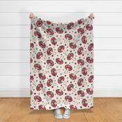 Floral Mushrooms Beige  - extra large scale