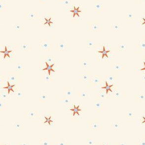 stars and dots cream and red and blue blender
