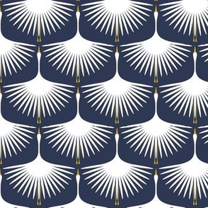 Art Deco Swans - Epic Navy - 3"