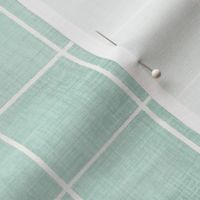 White Gingham Mint Linen 2in