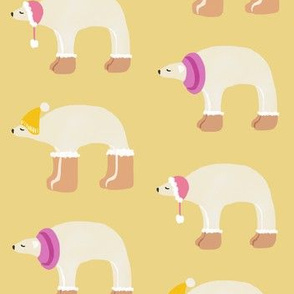 Polar Bears on Yellow