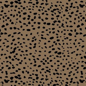 Wild organic speckles and spots animal print boho black marks on latte moka brown SMALL
