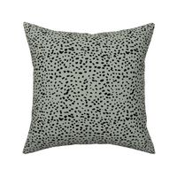 Wild organic speckles and spots animal print boho black marks on eucalyptus SMALL