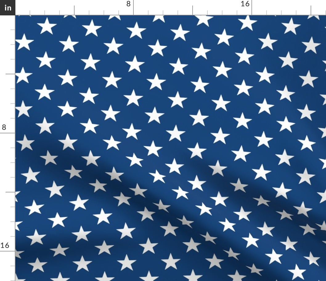 Small scale // Pointed stars coordinate // classic blue background white American flag stars