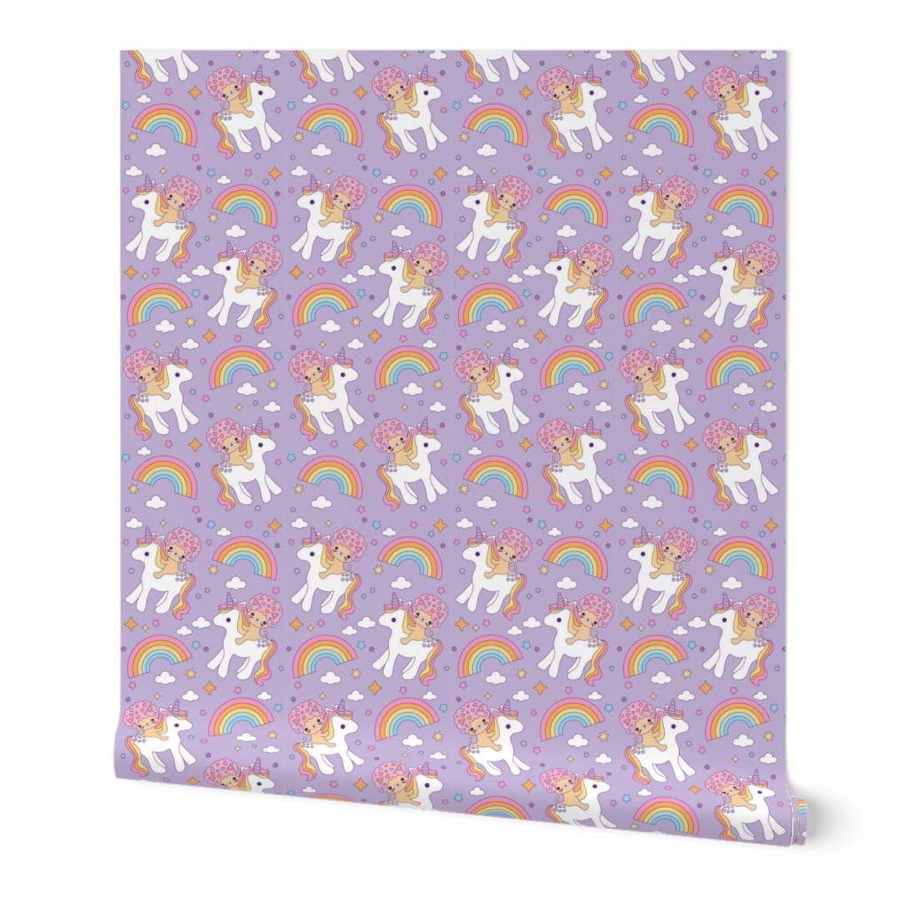 Afro Cat Rainbows & Unicorns Lilac