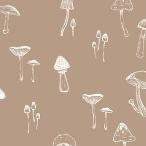 Field of mushrooms - Large taupe 