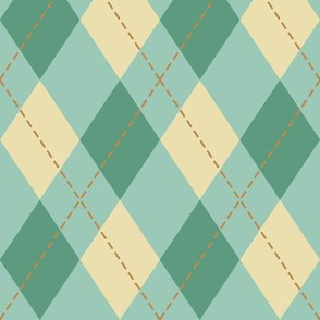 green and yellow argyle PATTERN