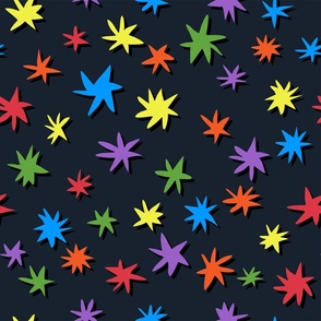 Rainbow stars - large pattern version