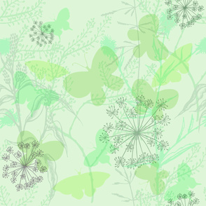 Green herbs and flowers