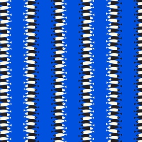 Abstract Fish Stripes Blue - S