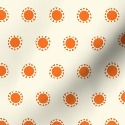 Sunny Polka Dots Orange Off-White - Small