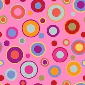 Dots and circles on pink