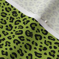 ★ SKULLS x LEOPARD ★ Psychobilly Green - Tiny Scale / Collection : Leopard Spots variations – Punk Rock Animal Prints 3