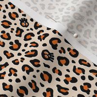 ★ SKULLS x LEOPARD ★ Halloween Pumpkin Orange and Ecru - Tiny Scale / Collection : Leopard Spots variations – Punk Rock Animal Prints 3
