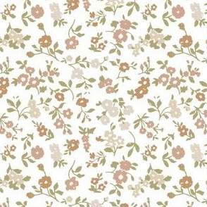 mini florals - dusty flowers on white