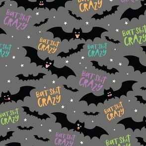 Bat Shit Crazy - Gray/Multicolor, Large Scale