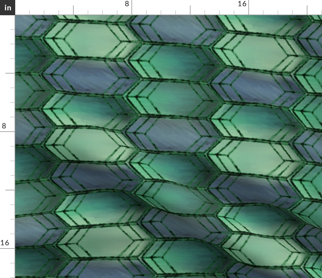 Blue and Green Stretch Hex