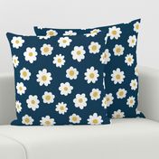 Simple Daisies - Navy Blue (large scale)
