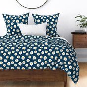 Simple Daisies - Navy Blue (large scale)