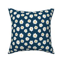 Simple Daisies - Navy (medium scale)