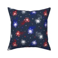 Sparklers Red White Blue on Navy #29384C