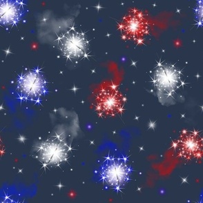 Sparklers Red White Blue on Navy #29384C