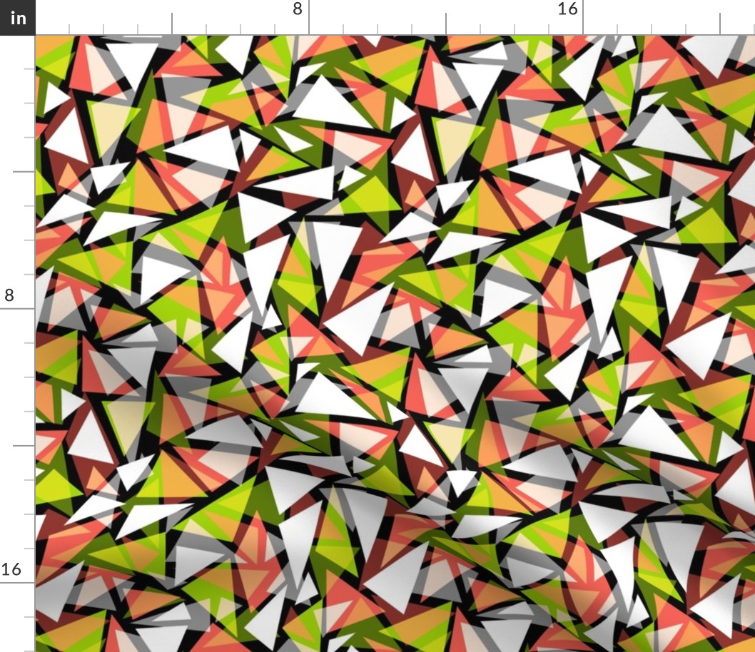 Green orange and white geometric pattern