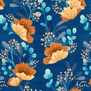 Yellow Amethyst Garden - Blue Textured
