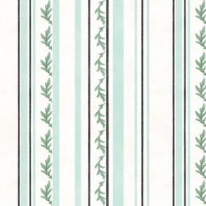 Arugula Stripes (mint-white linen) 14"