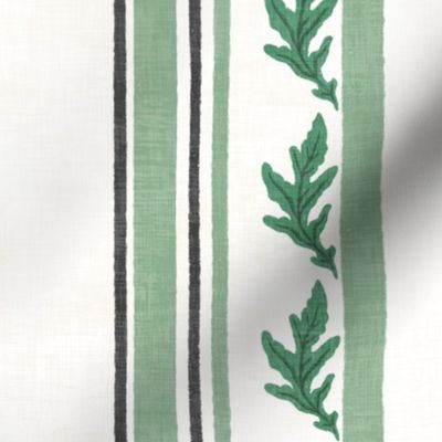 Arugula Stripes (jade - white linen) 18"