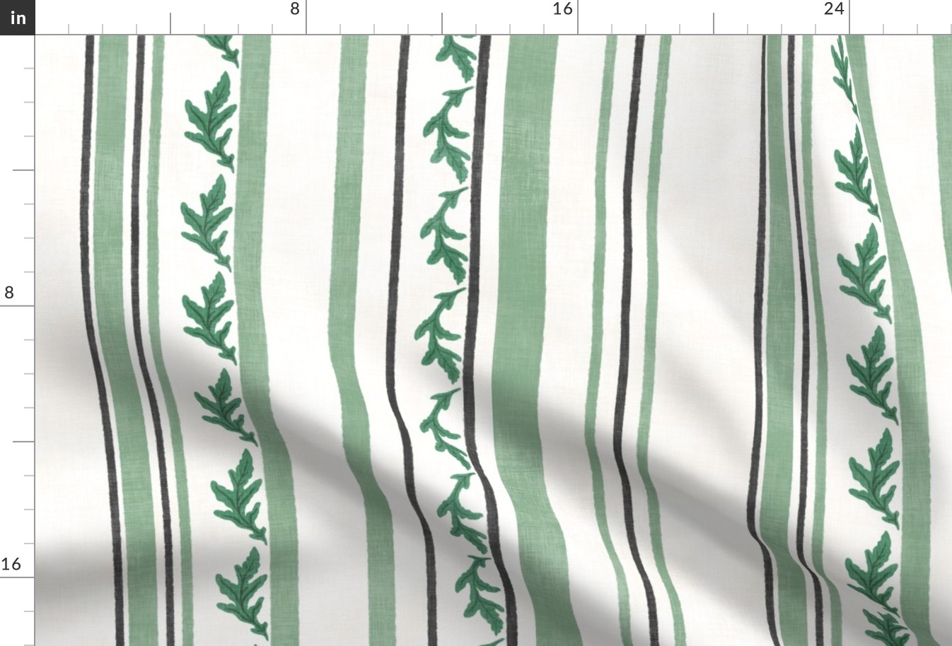 Arugula Stripes (jade - white linen) 18"