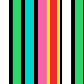Candy Colored Vertical  Deckchair Stripes in Pink, Aqua and Mint