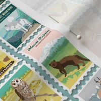 National Parks Stamps in Sky Blue
