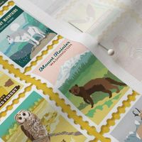 National Parks Stamps in Ochre