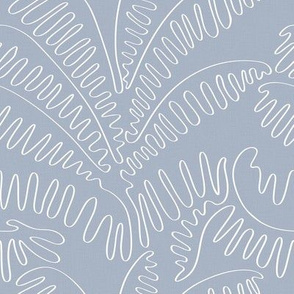 Palm Leaves on Vintage Violet - Line Art Plants / Medium