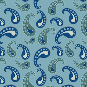 Paisley in summer water blue