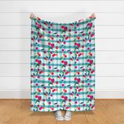 cherry gingham blue // large scale