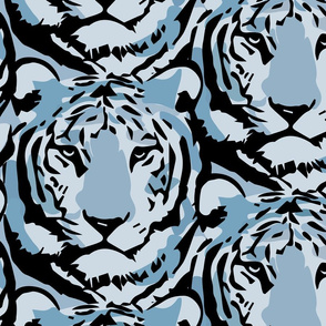 Tiger Faces Blue