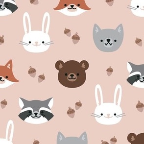 Woodland Friends in Mushrom Pink