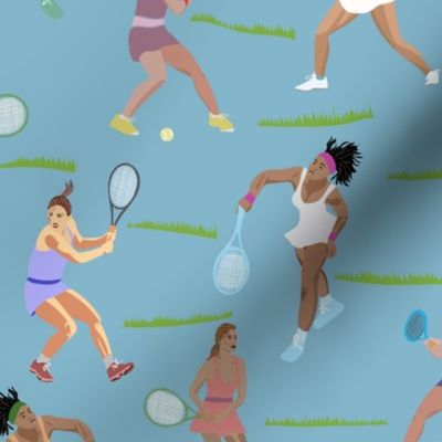 Tennis girls - blue - large