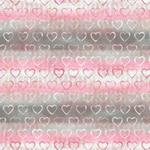 Demigirl Heart Pride - Demigirl Pride Flag Colors with White and Pink Hearts - 485dpi (31% of Full Scale)