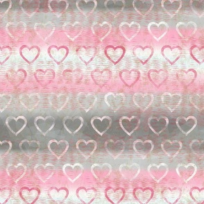 Demigirl Heart Pride - Demigirl Pride Flag Colors with White and Pink Hearts - 339dpi (44% of Full Scale)