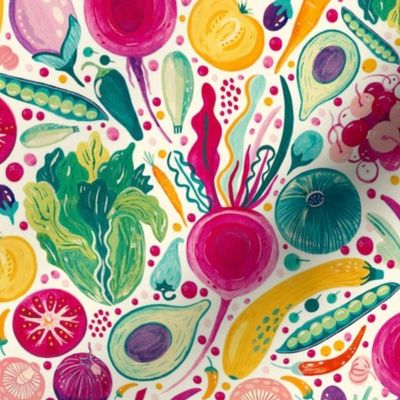 Veggies Galore-White (12"x10")